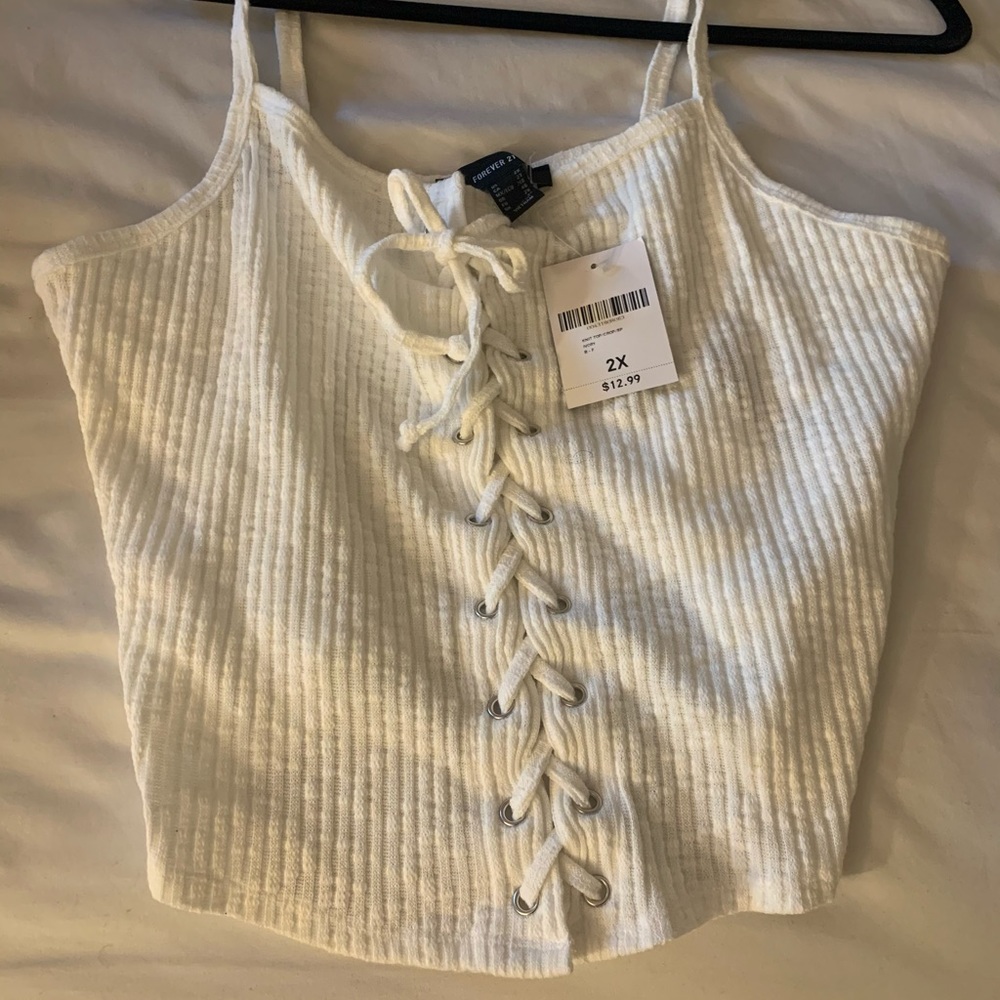Forever 21 cotton laced up t-shirt